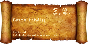 Batta Mihály névjegykártya
